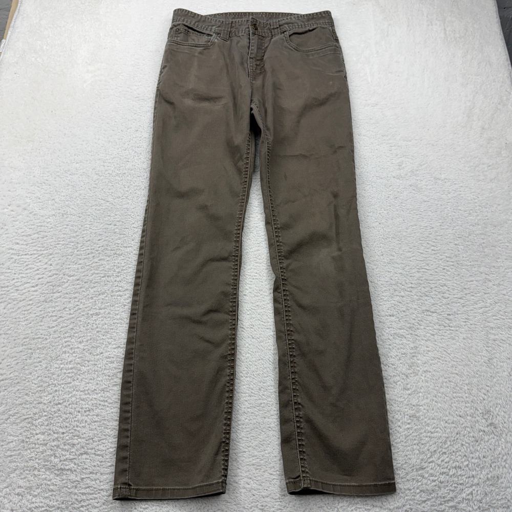 prAna Mens Slim Fit Organic Cotton Blend Pants Brown 30x32 Outdoor Hiking